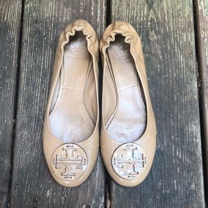 Nude Tory Burch Minnie Travel Flats